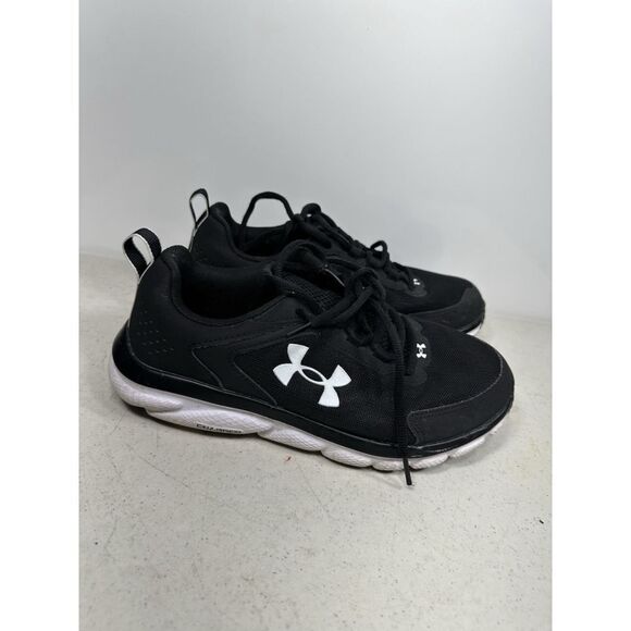 UNDER ARMOUR WOMEN'S CHARGED ASSERT 9 RUNNING SHOE BLACK WHITE SIZE 9 - Picture 2 of 8